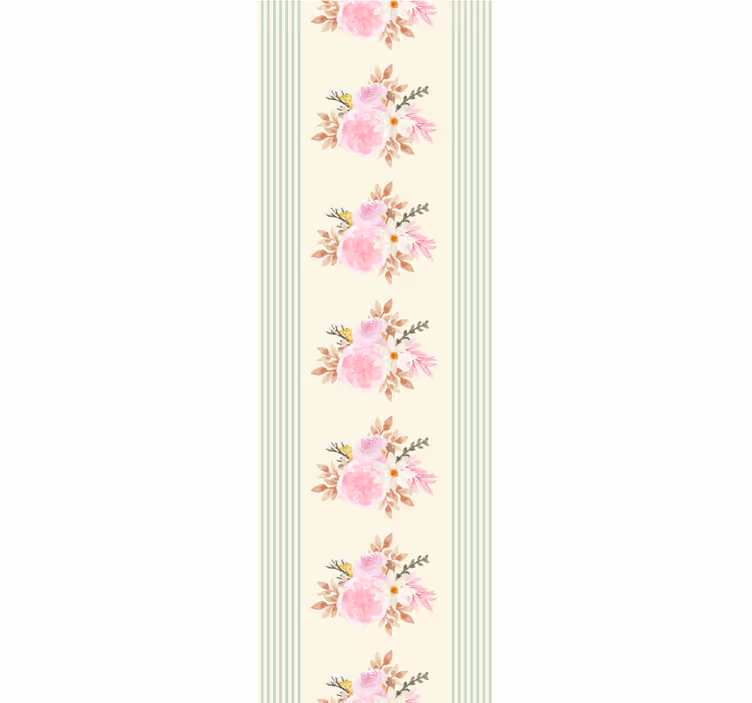 Tapete florale Ornamente florales streifendesign - TenStickers