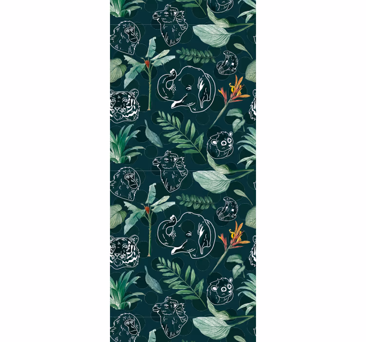 Tapete Natur Dschungel Tiergesichter - TenStickers