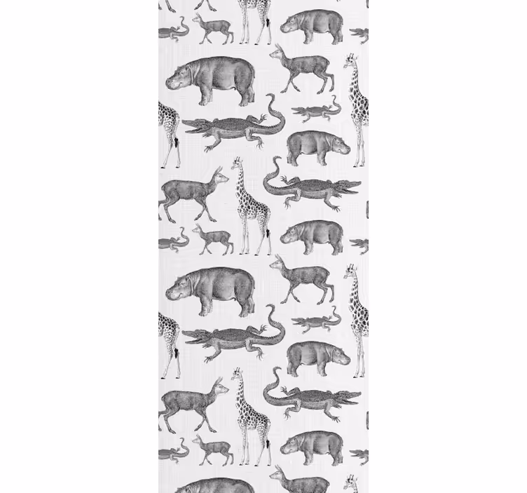Tapete Tiere tropisches graues motiv - TenStickers