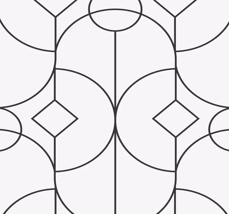 Tapete geometrisch graues lineares kunstwerk - TenStickers