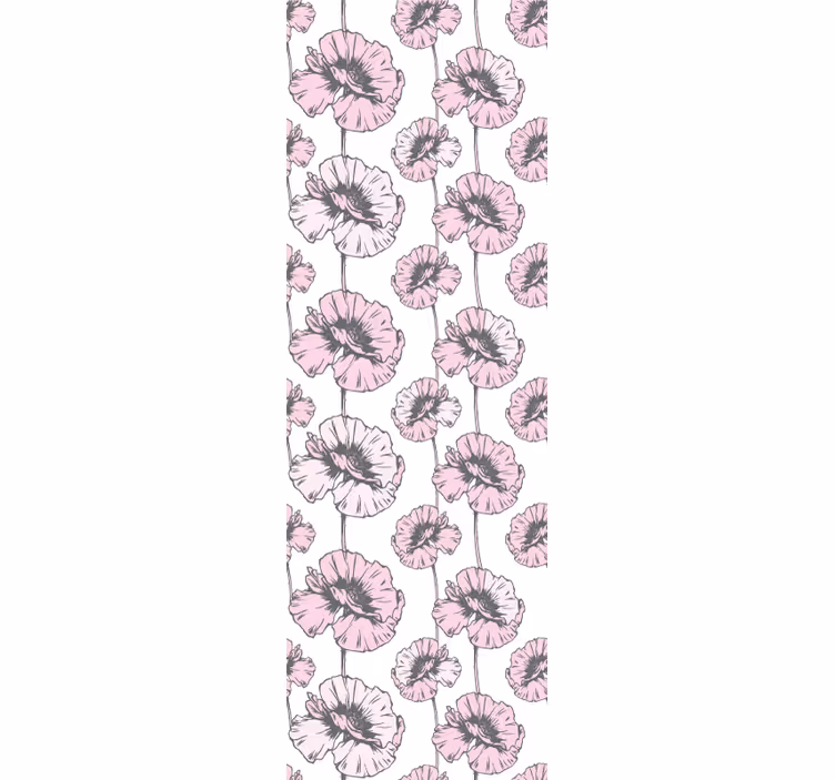 Blumentapete rosa einfaches muster - TenStickers