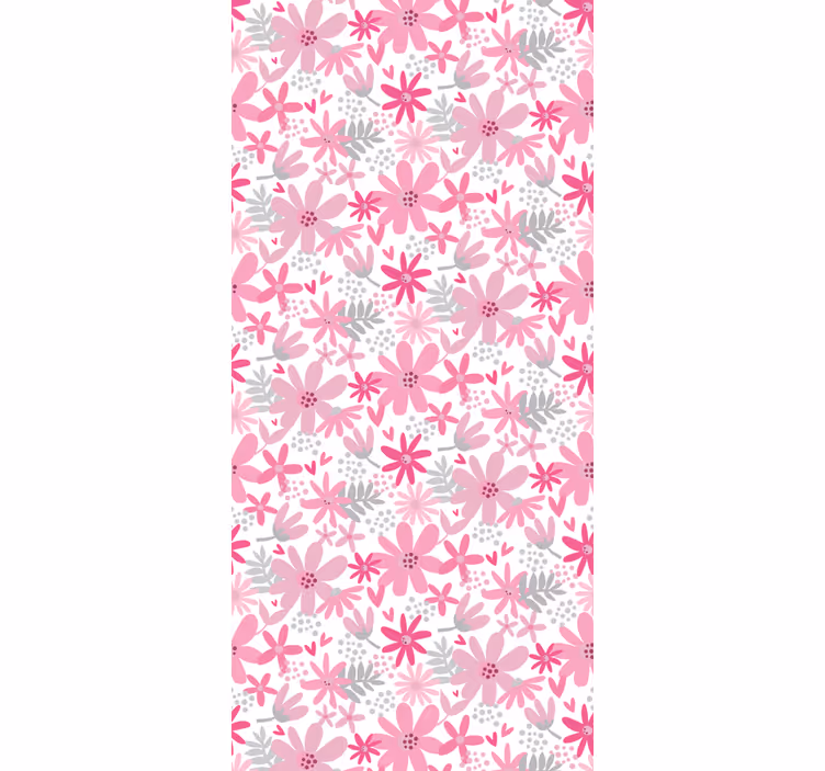 Blumentapete in pinken mustern - TenStickers
