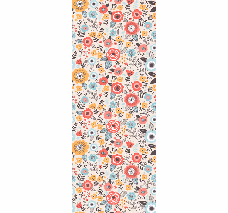 Tapete Natur Blumendruck rosa - TenStickers