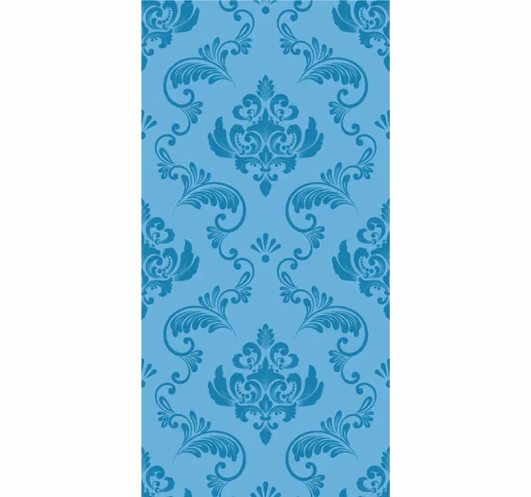 Tapete Badezimmer blaue botanische kurven - TenStickers