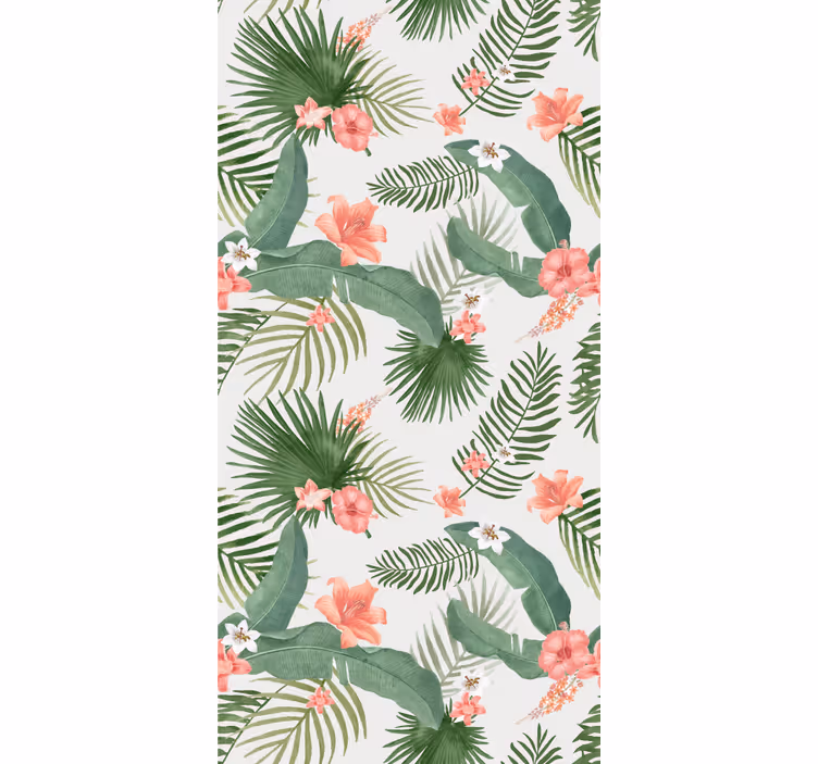 Tapete Dschungel blumengrünmuster - TenStickers