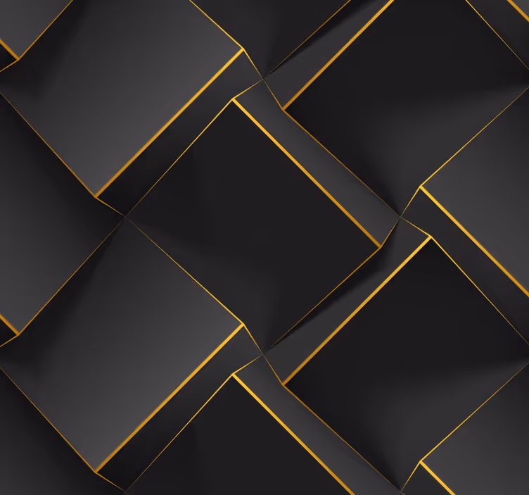 3D Tapete geometrische schwarze muster - TenStickers