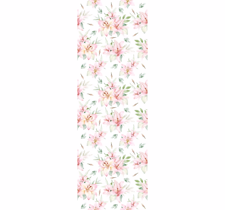 Blumentapete rosa und weißes muster - TenStickers