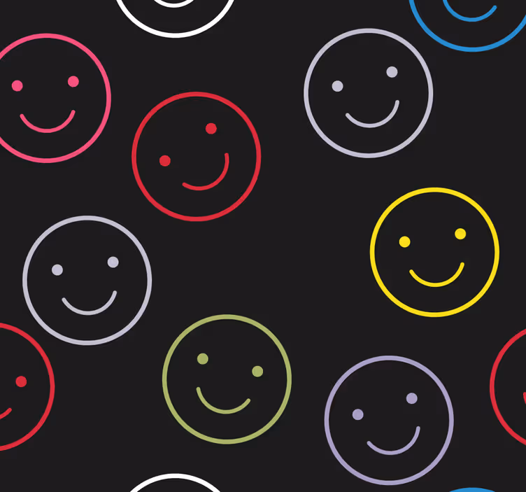 Tapete Jugendzimmer bunte Smileys - TenStickers