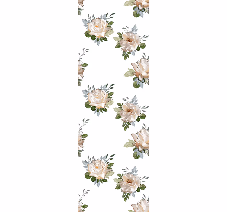 Blumentapete mit eleganten goldenen rosen - TenStickers
