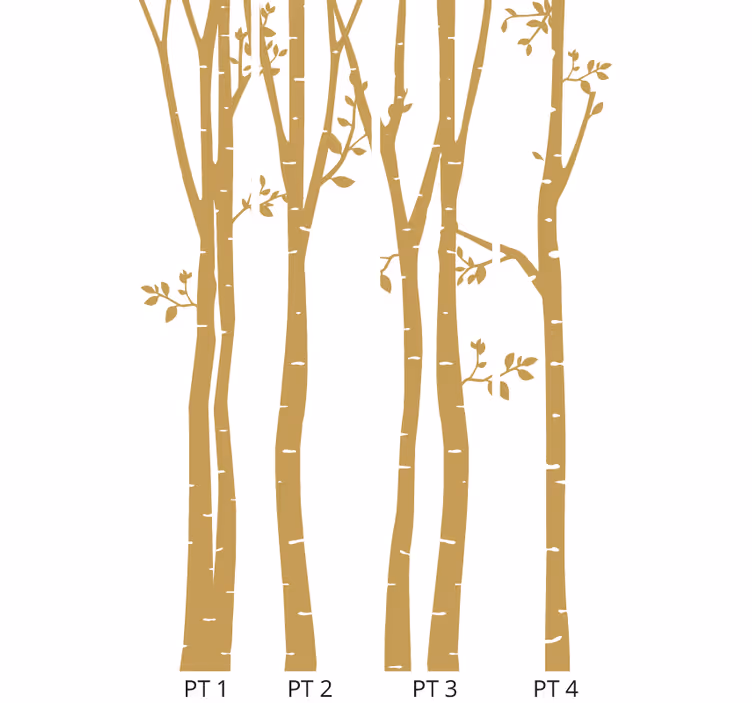 Tapete Baum stilisierte goldene silhouetten - TenStickers