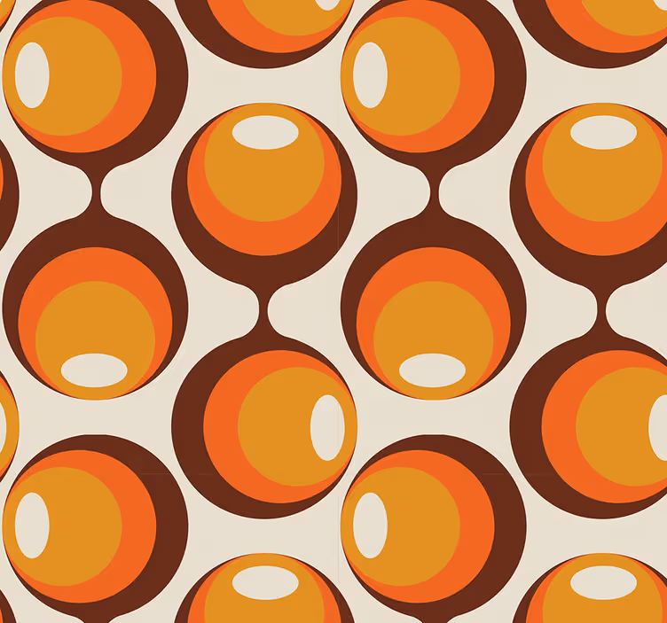Jahrgang tapete im halbovalem design der 70er - TenStickers