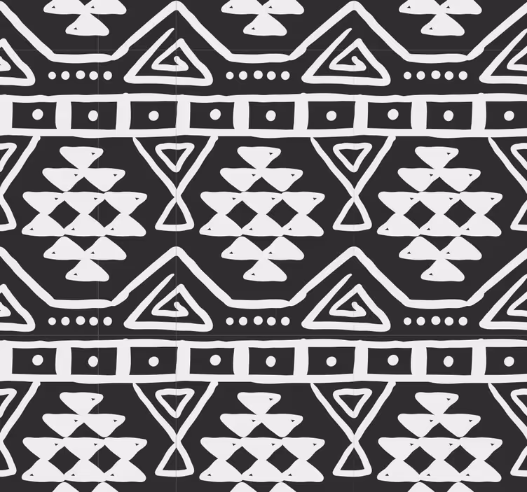 Texturtapeten Schwarz-Weiß Bohemain - TenStickers