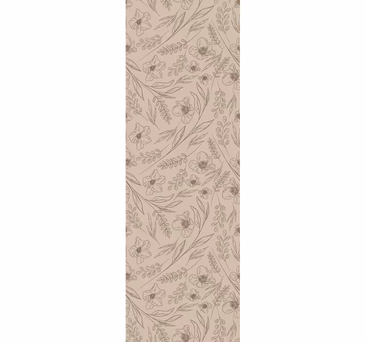 Tapete Wohnzimmer taupe geblümt - TenStickers