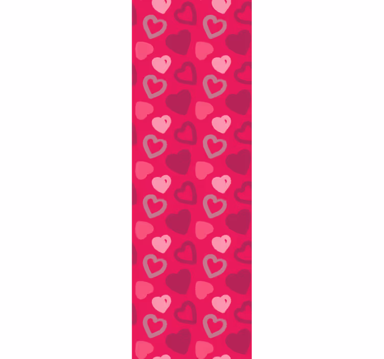 Rosa Tapete fuchsia Herzen - TenStickers