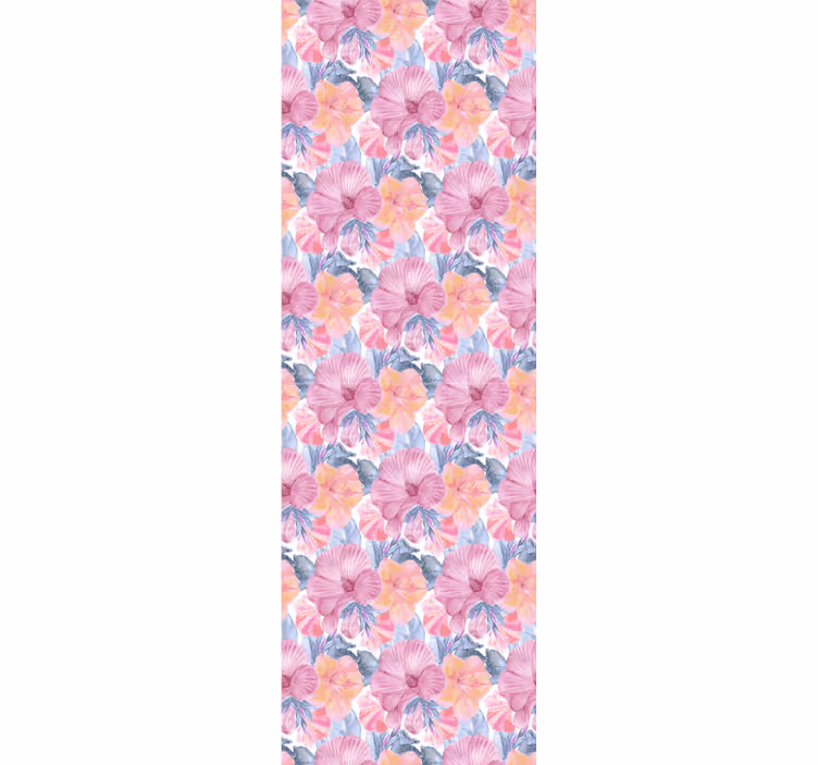 Blumentapete wasserfarben-Malve - TenStickers