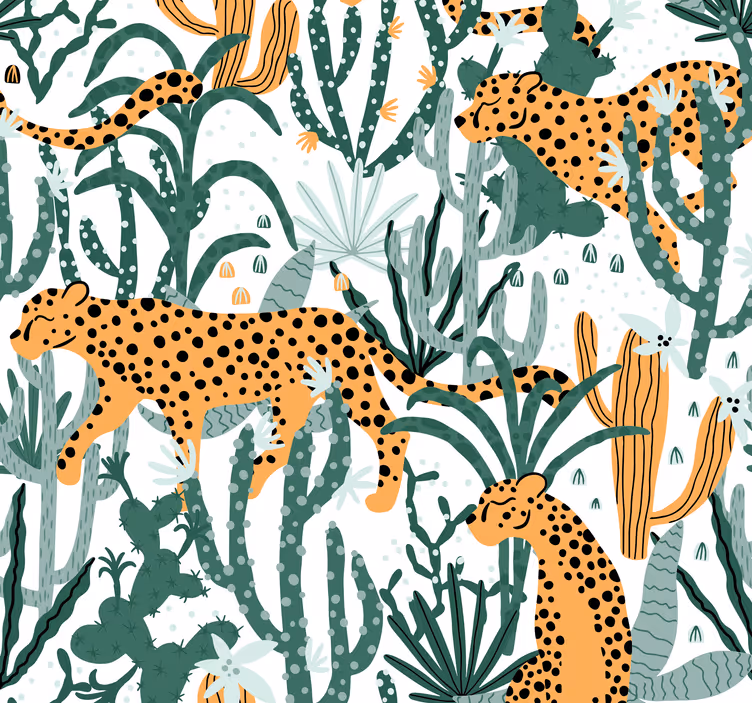 Leoparden Tapete Dschungel - TenStickers