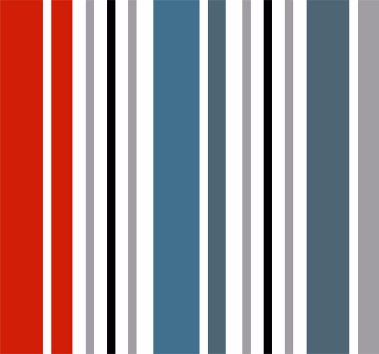 Tapete Wohnzimmer blau und rote Streifen senkrecht - TenStickers