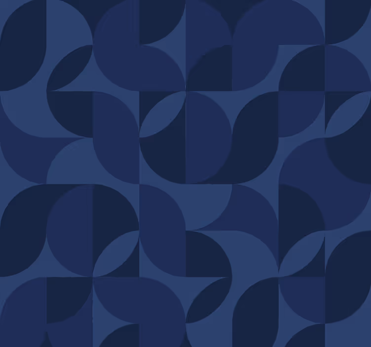 Tapete dunkelblau Retro Muster - TenStickers