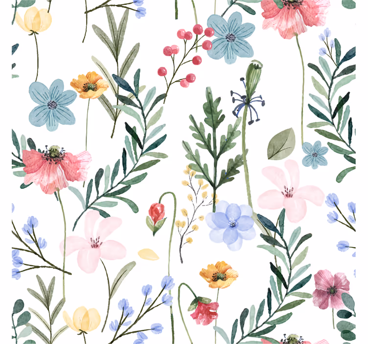 Tapete Natur Wohnzimmer Blumen und Pflanzen - TenStickers