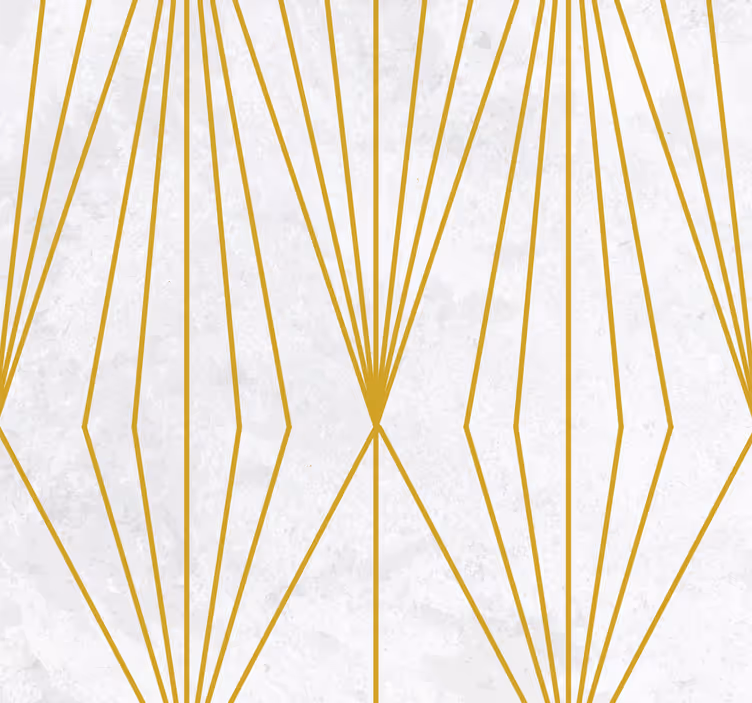 Tapete Wohnzimmer Weiße und Goldene Dreiecke - TenStickers