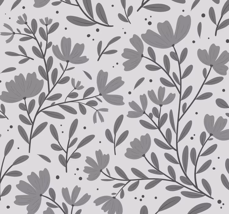 Tapete Natur graues Blumenmuster - TenStickers