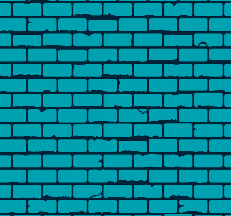 Ziegel Tapete blaugrüne ziegelstein-illusion - TenStickers