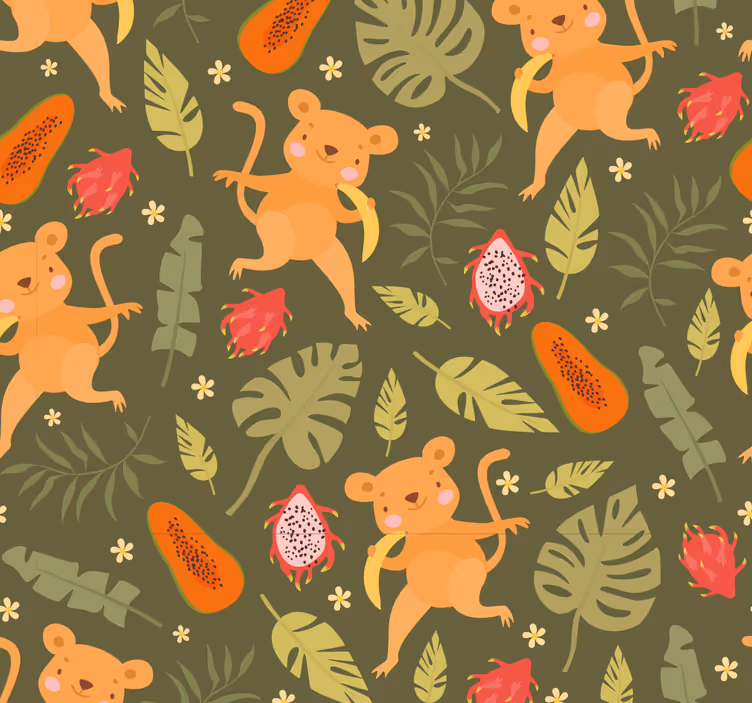Katzen Tapete verspieltes katzenmotiv - TenStickers