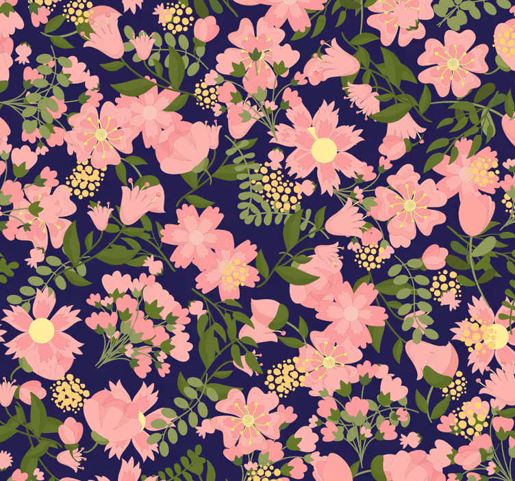 Blumentapete blumenmuster harmonie - TenStickers