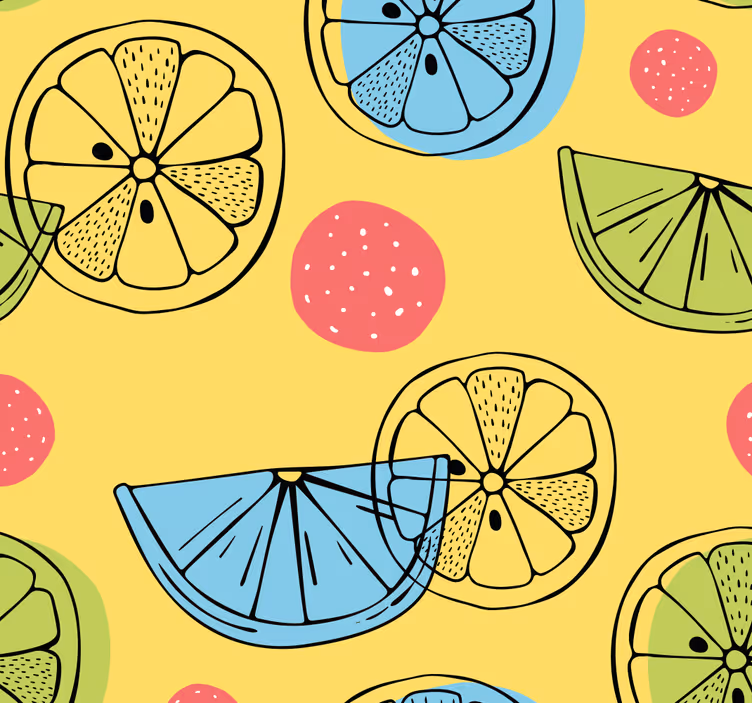 Tapete Küche zitrusscheiben-muster - TenStickers