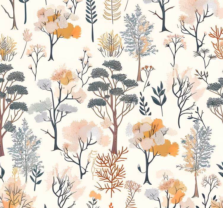 Tapete Natur Bäume Muster - TenStickers