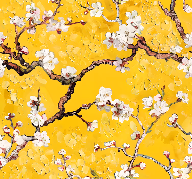 Tapete gelb blumenfrühlingsmuster - TenStickers