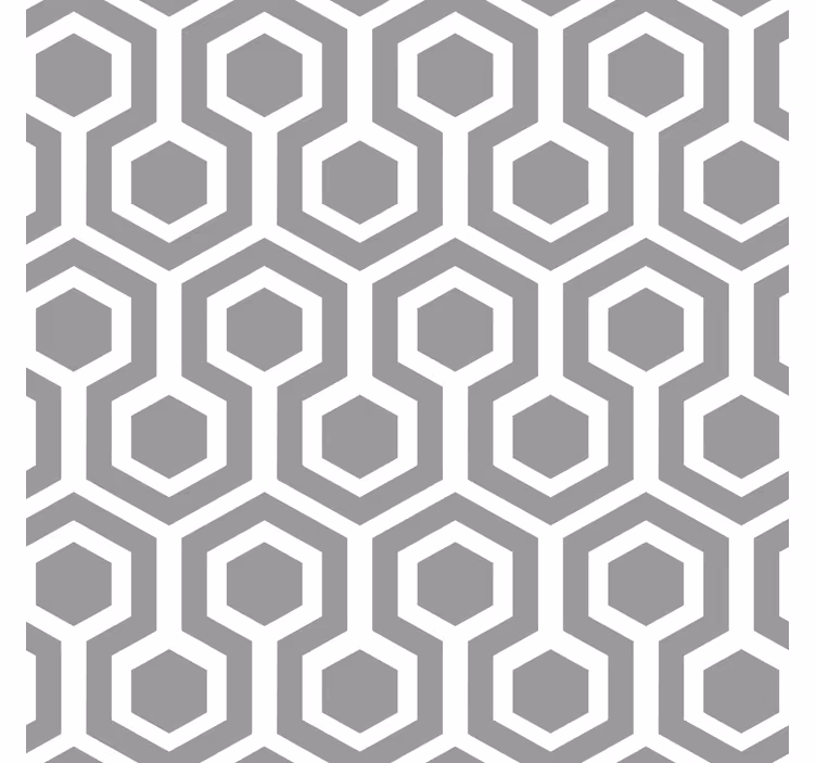 Geometrische Tapete graues Sechseckmuster - TenStickers