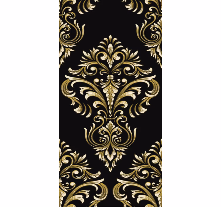 Tapete schwarz goldene Ornamente - TenStickers