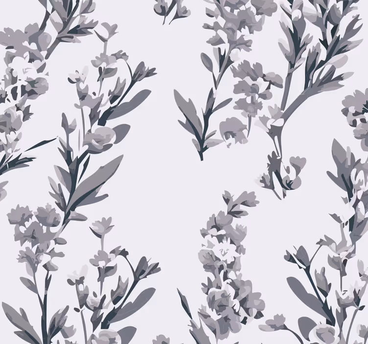 Tapete grau altmodisches Blumendesign - TenStickers