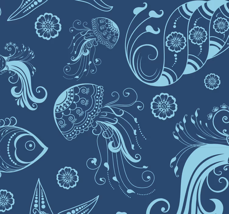 Tapete Fische meeresskizzenmotive - TenStickers