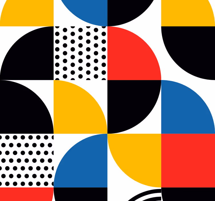 Tapete geometrisch geometrische kreise fusion - TenStickers