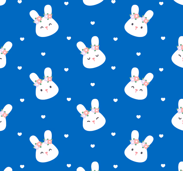 Tapete Tiere hasen-muster - TenStickers