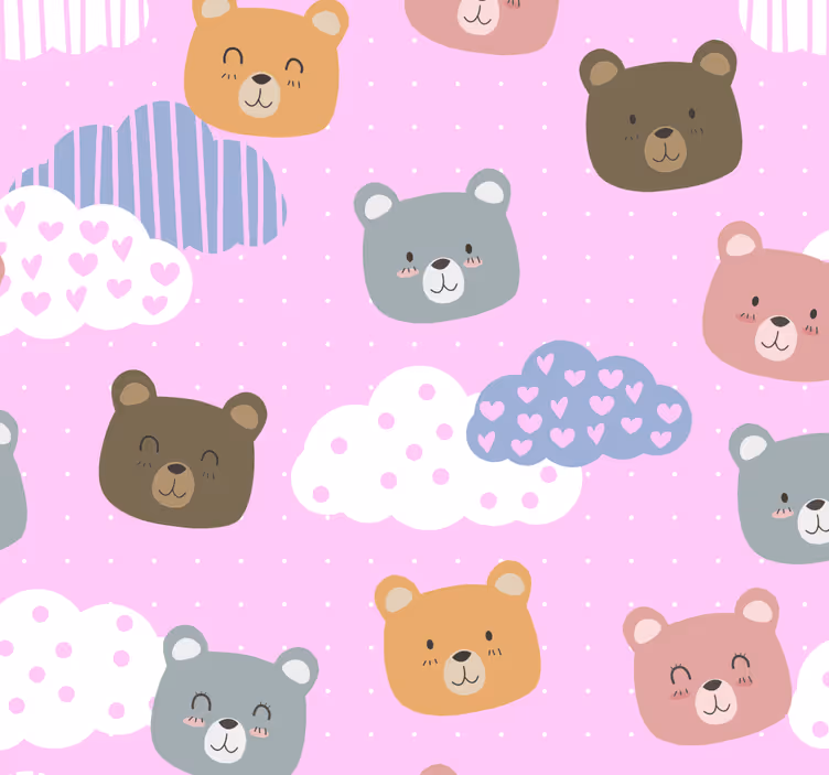 Tapete Baby kuschelbären-muster - TenStickers