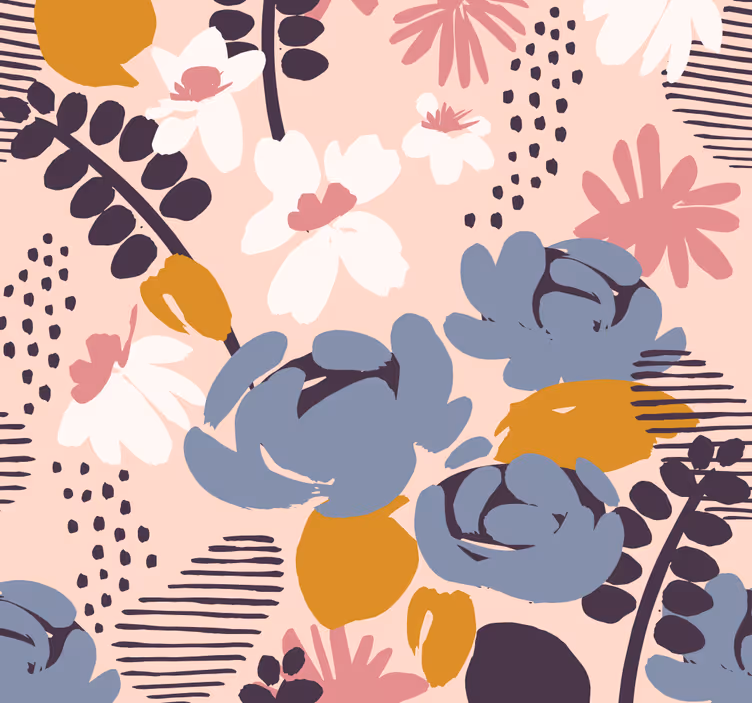 Tapete florale ornamente im botanischen muster - TenStickers