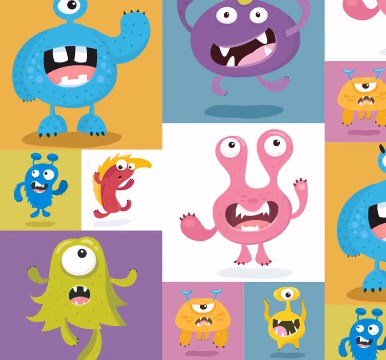 Tapete Baby fröhliche monstermuster - TenStickers