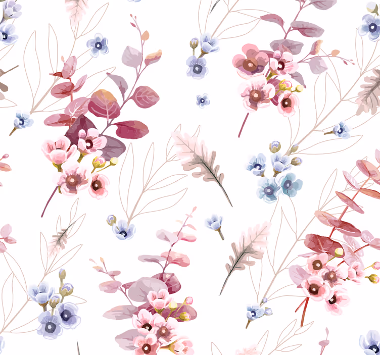 Tapete Jugendzimmer botanische Illustration - TenStickers