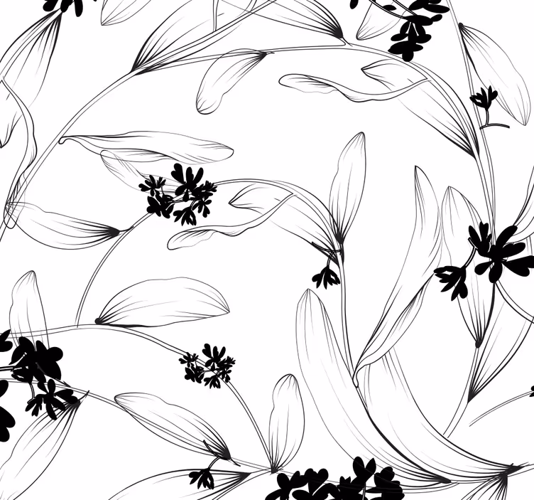 Blumentapete blumenmuster im clusterdesign - TenStickers