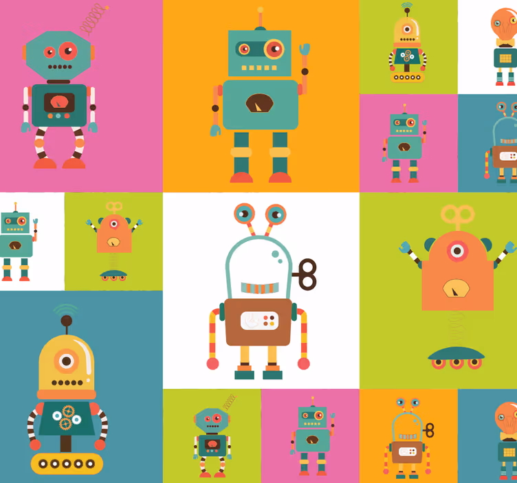 Tapete Baby verspieltes roboterthema - TenStickers