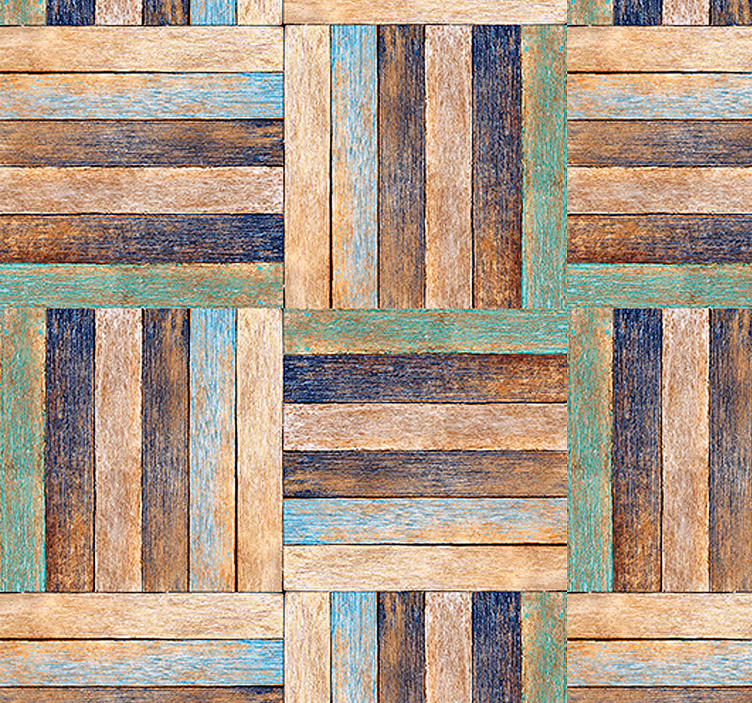 Tapete Wohnzimmer holzblock-muster - TenStickers