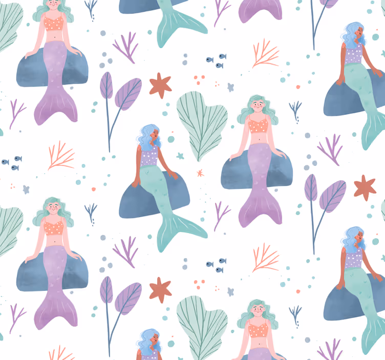 Tapete Kinderzimmer meerjungfrau-fantasie - TenStickers