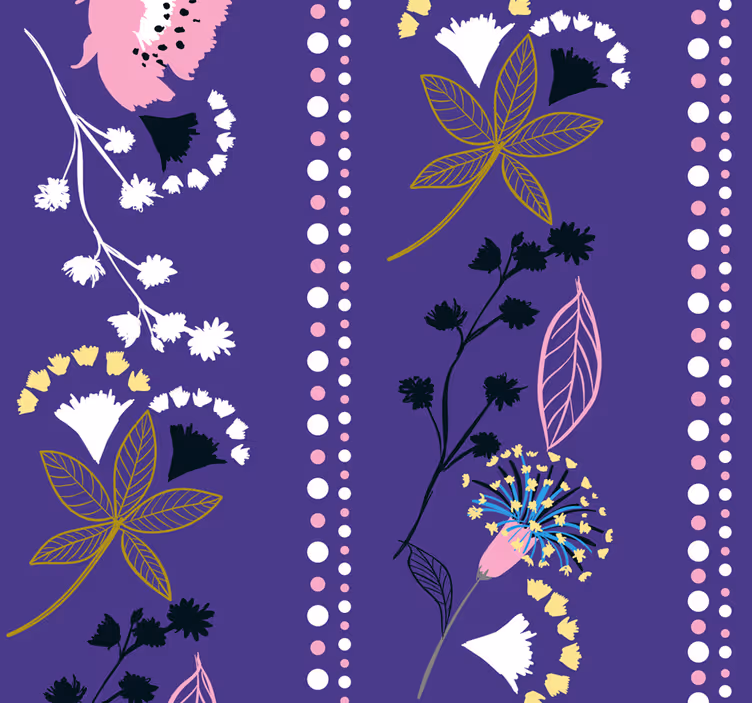 Fototapete Natur florales Streifenmuster - TenStickers