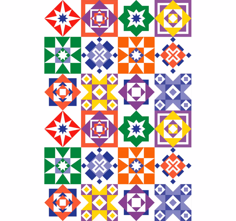 Fliesen Tapete mehrfarbiges Design - TenStickers