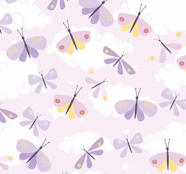 Schmetterling Tapete in lila Tonnen - TenStickers