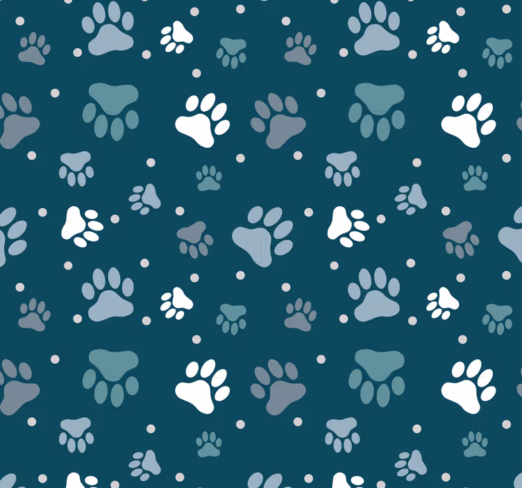Tapeten Schlafzimmer Weiße und graue hundeabdrücke - TenStickers