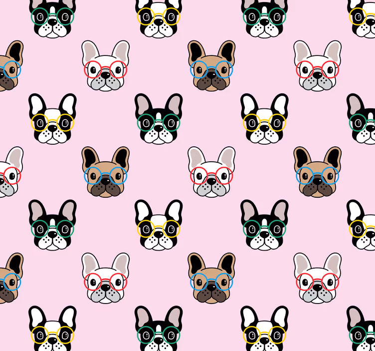 Tapeten Schlafzimmer Französische bulldogge mit brille - TenStickers